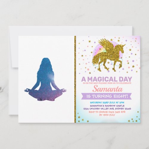 Woman practicing yoga _ Choose background color Invitation