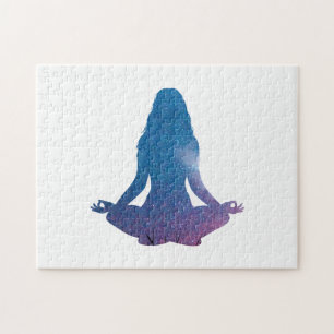 Woman practicing yoga - Choose background color Jigsaw Puzzle