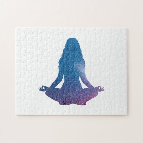 Woman practicing yoga _ Choose background color Jigsaw Puzzle