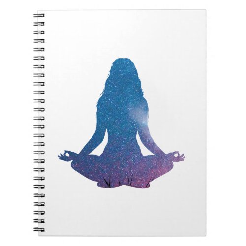Woman practicing yoga _ Choose background color Notebook