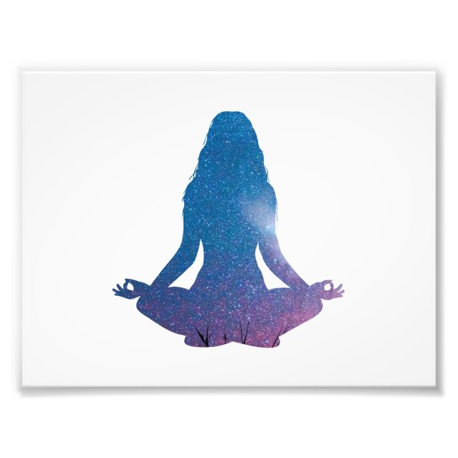 Woman practicing yoga - Choose background color Photo Print (Front)