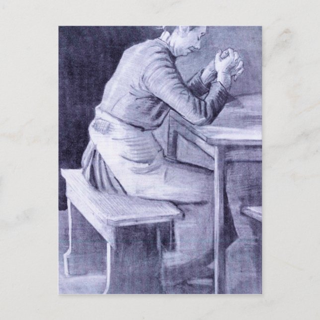 Woman praying by Vincent van Gogh Postcard (Front)