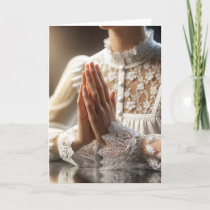 Woman Praying For Thinking of You Card