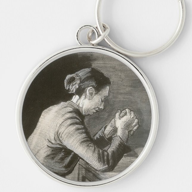 Woman Praying, Vincent van Gogh Keychain (Front)