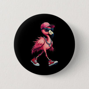 Woman President Kamala Harris Pink Flamingo Retro  Button