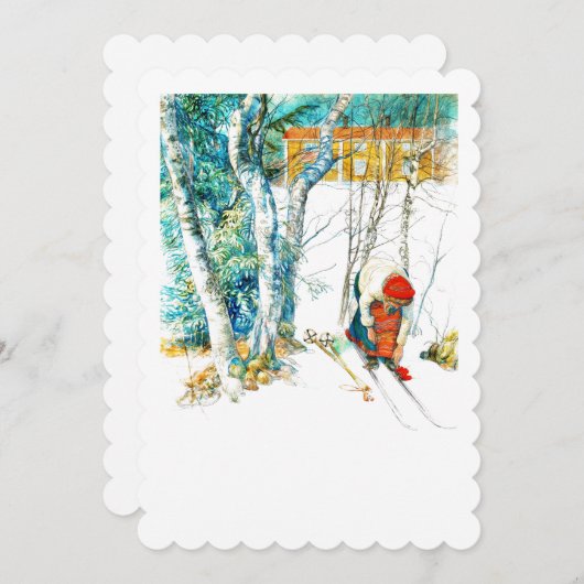 Woman Putting on Her Skis (Front/Back)