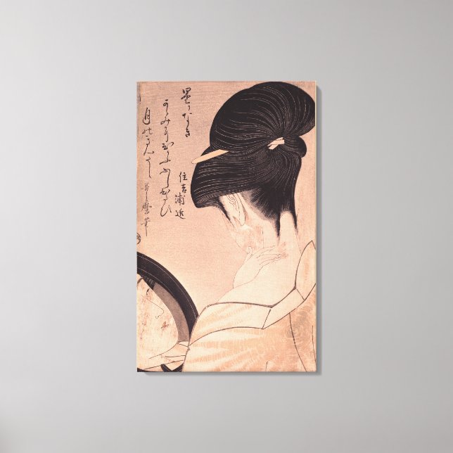 Woman Putting on Make-up Canvas Print (Front)