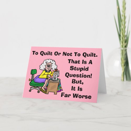 Woman Quilting Birthday Greeting Card