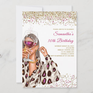 Woman Rainbow Birthday Invitations