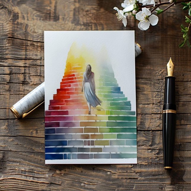 Woman Rainbow Stairs Coming Out Invitation (Creator Uploaded)