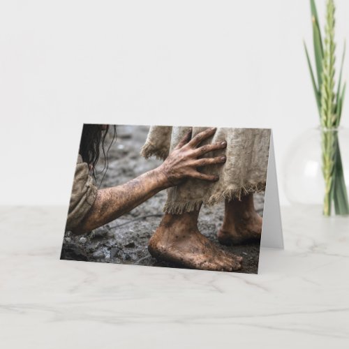 Woman Reaching for Jesus  Card