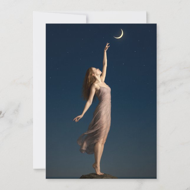 Woman Reaching For The Moon Card (Front)