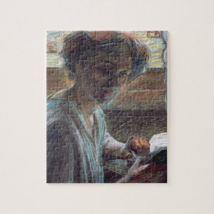Woman Reading, 1909 (oil on canvas) Jigsaw Puzzle