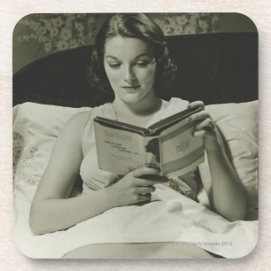 Woman Reading Book Coaster