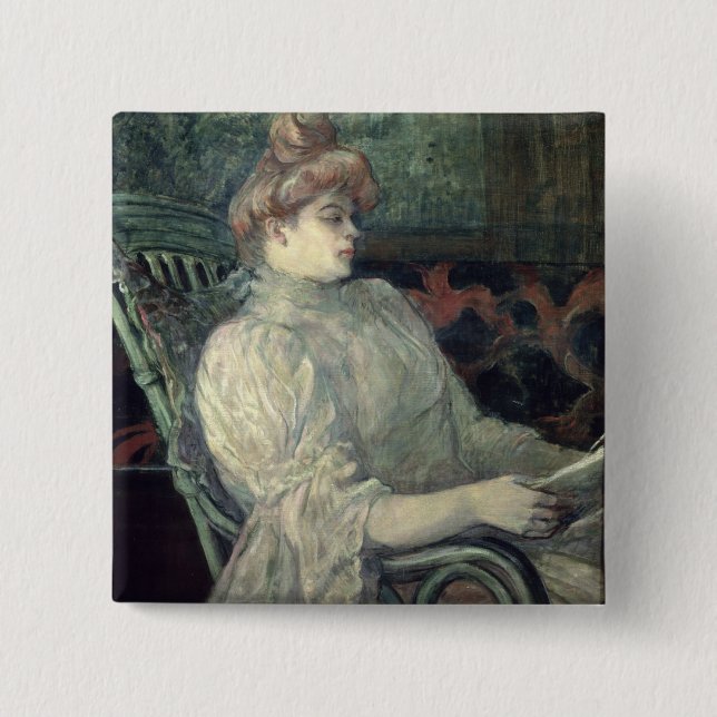 Woman Reading Button (Front)