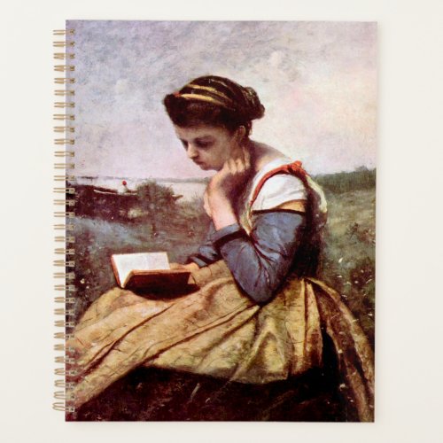 Woman reading by Jean_Baptiste Camille Corot Planner