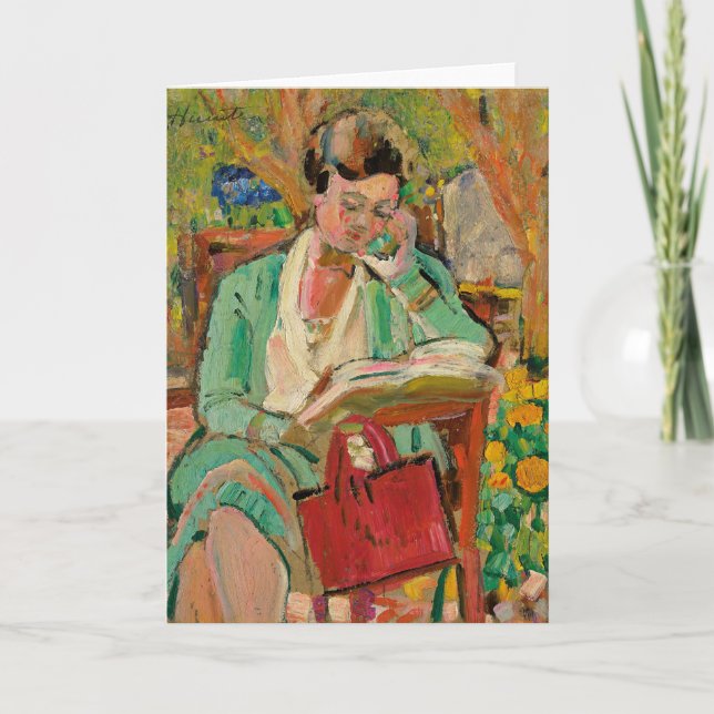 Woman Reading | George Leslie Hunter Card (Front)