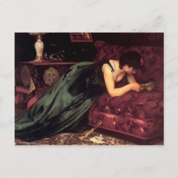 Woman Reading Love Letter Painting Postcard by EDDESIGNS at Zazzle