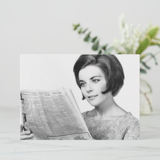 Woman Reading Newpaper (Standing Front)