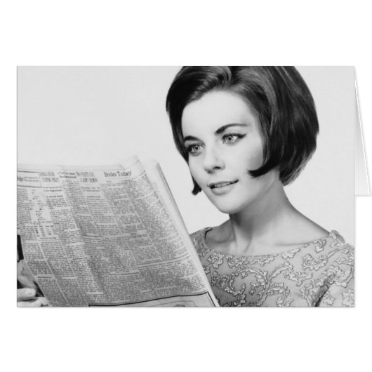 Woman Reading Newpaper Cards (Front Horizontal)