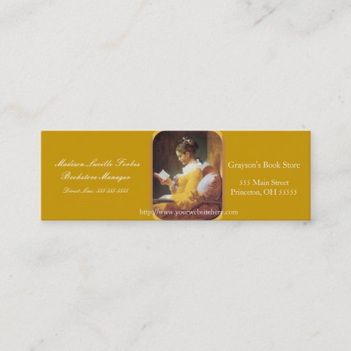 Customizable Woman Reading  Regular Business Card