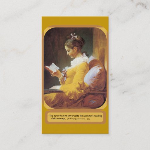 Customizable Woman Reading  Regular Business Card