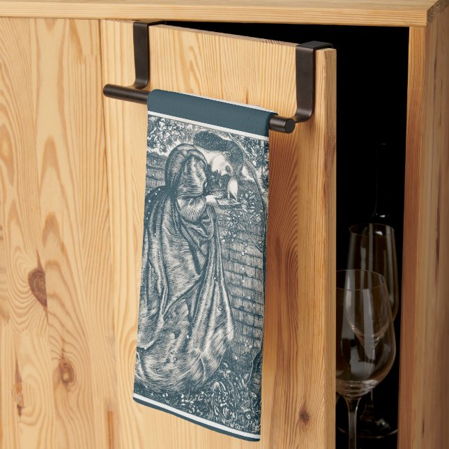 Woman Reading the n a garden Kitchen Towel (Thirds Fold)