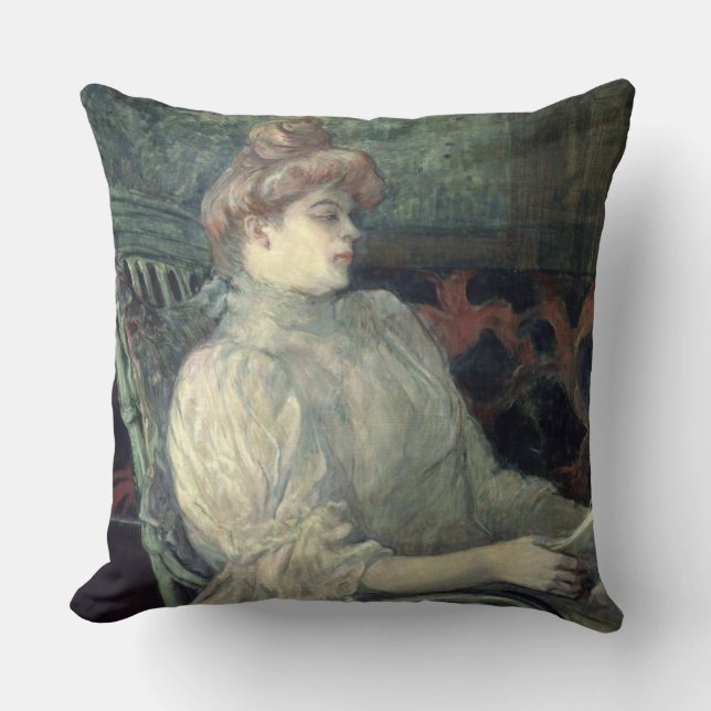 Woman Reading Throw Pillow (Front)