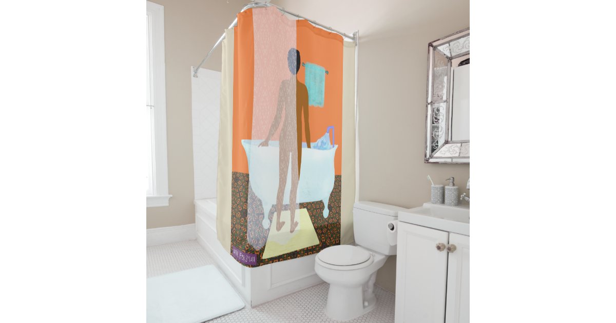 Woman Ready For Bath Painting Shower Curtain Zazzle Com
