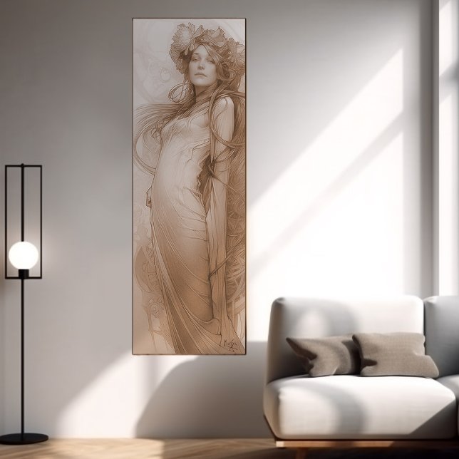 Woman Red Crayon Study Alphonse Mucha Belle Epoche Poster (Creator Uploaded)