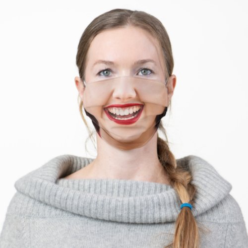 Woman Red Lips Smile Adult Cloth Face Mask