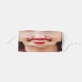 Woman Red Lips Smile Adult Cloth Face Mask (Front, Folded)