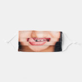 Woman Red Tongue Out Nose Ring Adult Cloth Face Mask (Front, Folded)