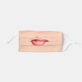 Woman Red Tongue Out Nose Ring Cloth Face Mask (Front, Folded)