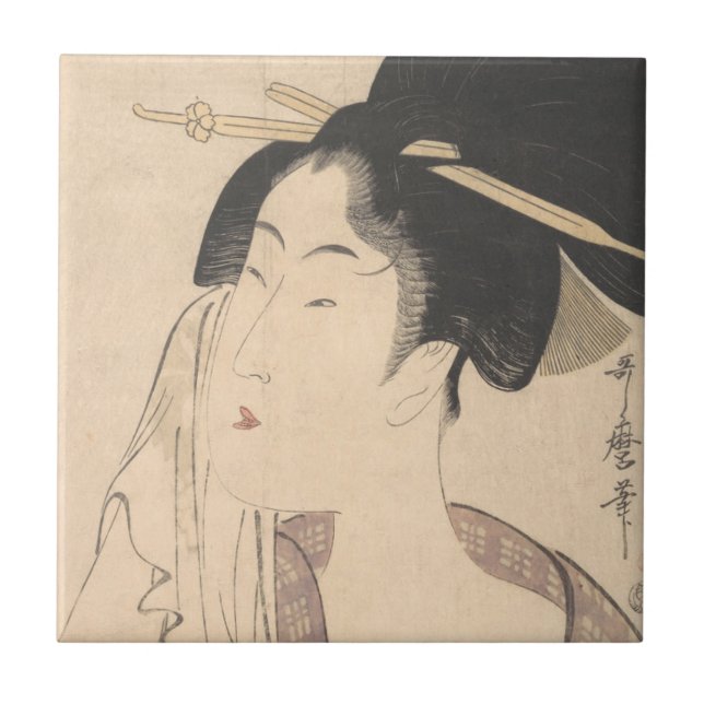 Woman Relaxing after Her Bath Ceramic Tile (Front)