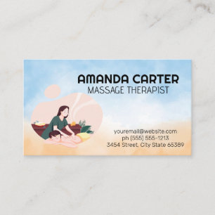 Woman Relaxing in Massage Session Business Card