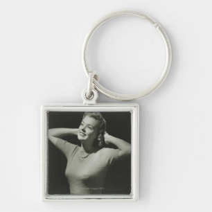 Woman Relaxing Keychain
