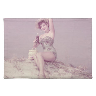 Woman Relaxing on Beach Placemat