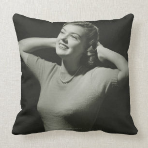 Woman Relaxing Throw Pillow