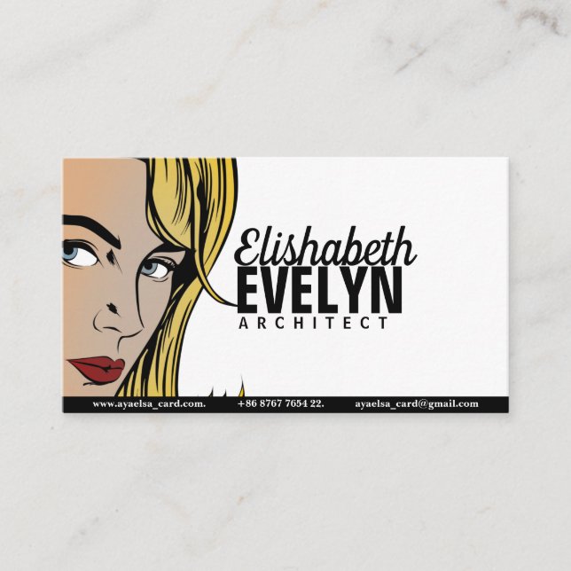 Woman Retro Business Card (Front)