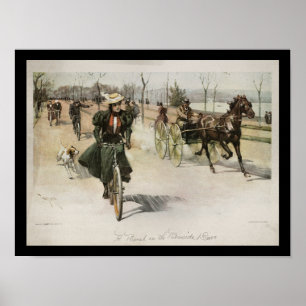 Woman Riding a Bicycle 1897 Poster