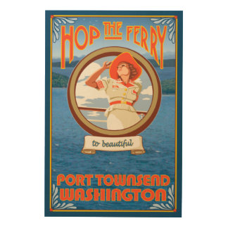 Woman Riding Ferry - Port Townsend Washington Wood Wall Art