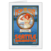 Woman Riding Ferry - Seattle, Washington (Front)