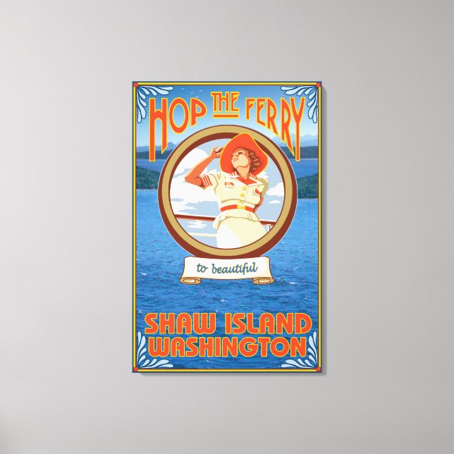 Woman Riding Ferry - Shaw Island, Washington Canvas Print (Front)