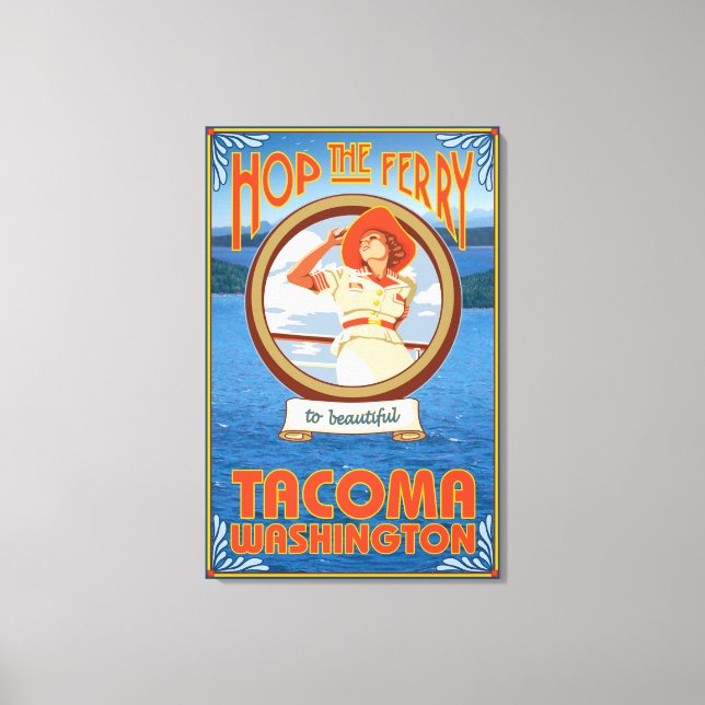 Woman Riding Ferry - Tacoma, Washington Canvas Print (Front)
