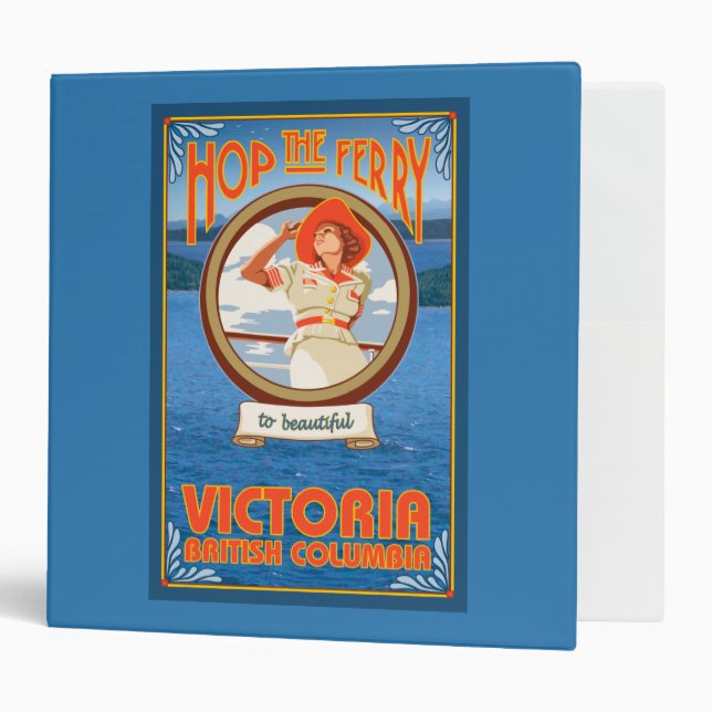 Woman Riding Ferry - Victoria, BC Canada Binder (Front/Inside)