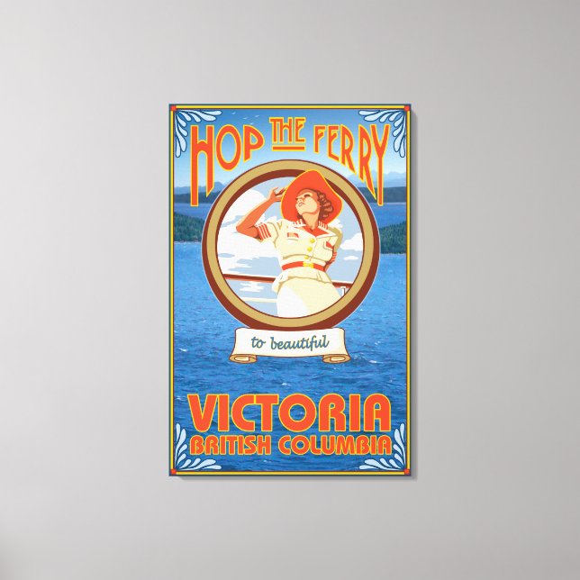 Woman Riding Ferry - Victoria, BC Canada Canvas Print (Front)