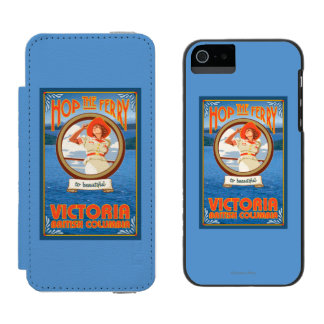 Woman Riding Ferry - Victoria, BC Canada iPhone SE/5/5s Wallet Case