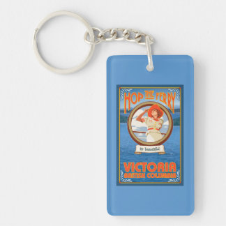 Woman Riding Ferry - Victoria, BC Canada Keychain