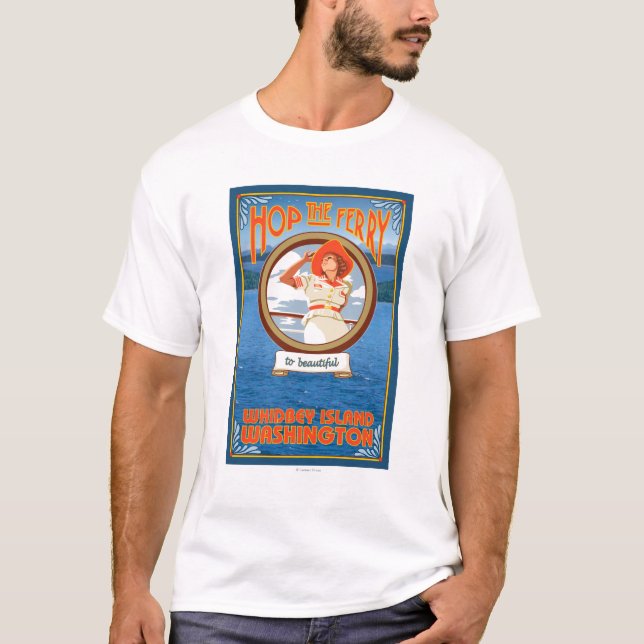 Woman Riding Ferry - Whidbey Island, Washington T-Shirt (Front)